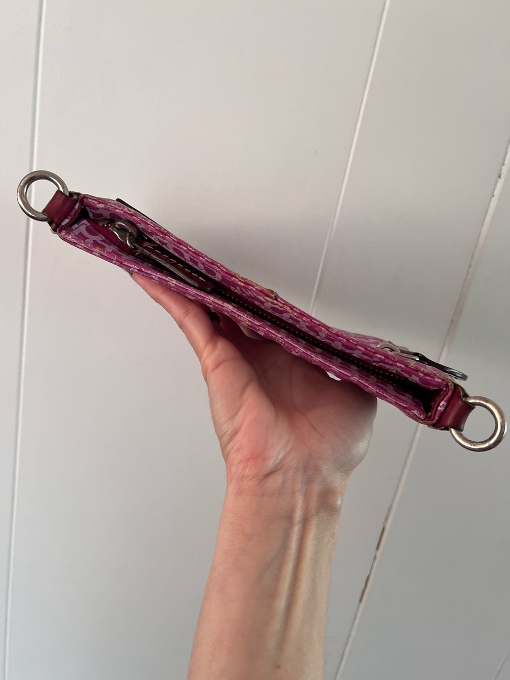 Coach Penelope Op Art Wristlet Clutch Y2K Pink Purple Poppy Mini Bag No Strap - Picture 6 of 16